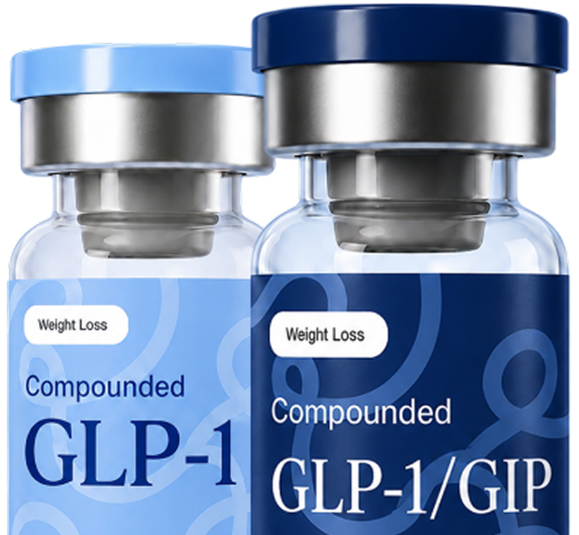 Compounded Tirzepatide and Compounded Semaglutide vials