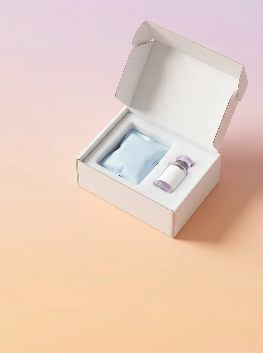Cold shipping box with a medication vial